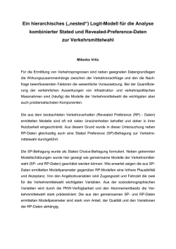 Ein hierarchisches (&bdquo;nested&ldquo;) Logit-Modell f&uuml;r die Analyse