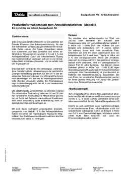 Produktinformationsblatt zum Annuitätendarlehen - Modell II