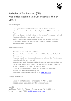 (FH) Produktionstechnik und Organisation, Ulmer Modell