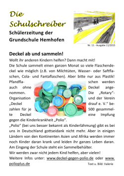 Schülerzeitung der Grundschule Hemhofen Deckel ab und sammeln!