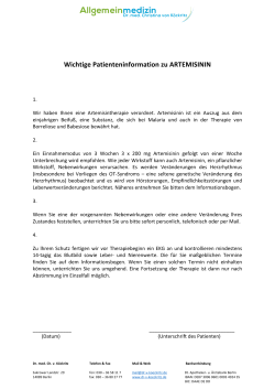 Artemisinin - Dr. Christina von Köckritz