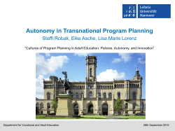 Autonomy in Transnational Program Planning