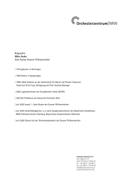 Biographie Mike Asche Solo-Pauker Essener Philharmoniker