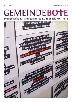 Gemeindebote März 2016 - Evangelische Kirche im Rheinland