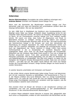 Interview - Verein Kaluga Thun