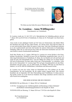 Sr. Leonissa – Anna Wölflingseder