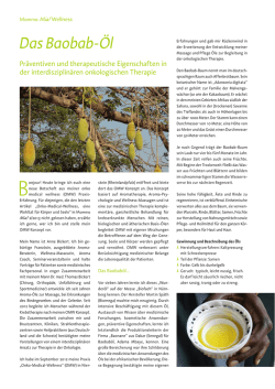 Das Baobab-Öl - Onko Medical Wellness