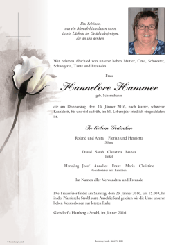 Hannelore Hammer - Bestattung Lesiak