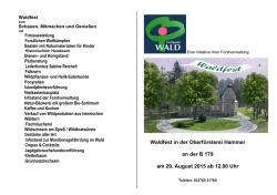 Handzettel Waldfest Hammer - Landesbetrieb Forst Brandenburg