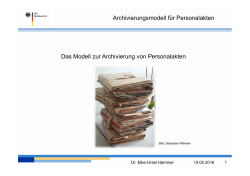 Das Modell zur Archivierung von Personalakten