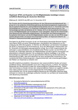 Glyphosat: EFSA und Experten von EU