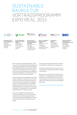 Sustainable Baukultur - Vortragsprogramm Expo Real 2015