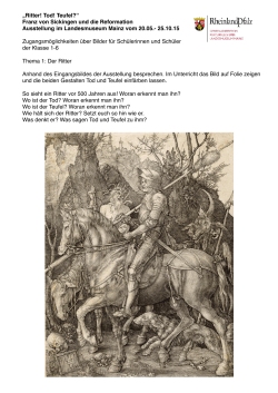 „Ritter! Tod! Teufel?“ Franz von Sickingen und die Reformation