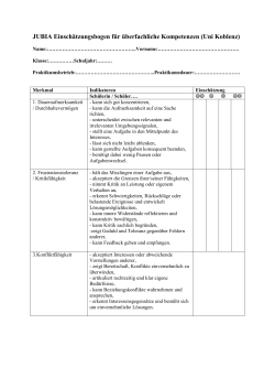 JUBIA Einschätzungsbogen für überfachliche Kompetenzen (Uni