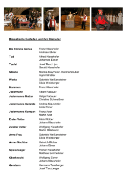 Dramatische Gestalten und ihre Darsteller Die Stimme Gottes Franz