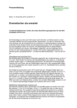 Dramatischer als erwartet - Verband der Landwirtschaftskammern