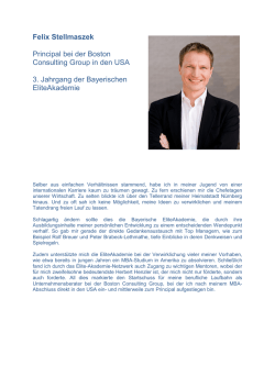 Felix Stellmaszek Principal bei der Boston Consulting Group in den