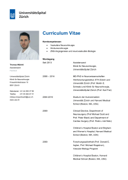 Curriculum Vitae - Klinik für Neurochirurgie