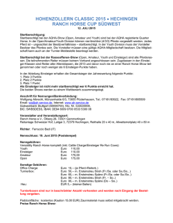 HOHENZOLLERN CLASSIC 2015 &bull; HECHINGEN RANCH HORSE