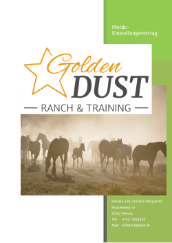 Einstellervertrag - Golden Dust Ranch