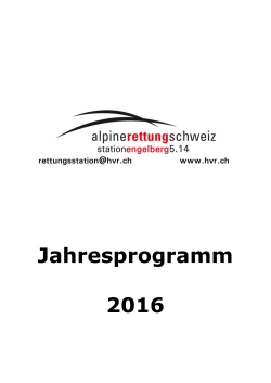Jahresprogramm 2016 - Alpine Rettung Engelberg