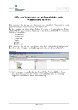 Hilfe zum Verwenden von Vorlagendateien in der Wissensbilanz