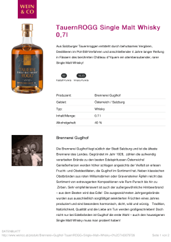 TauernROGG Single Malt Whisky 0,7l