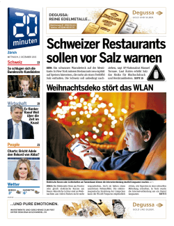 Schweizer Restaurants sollen vor Salz warnen