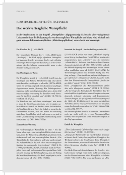 Die werkvertragliche Warnpflicht - Wenusch-RA