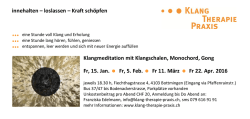 innehalten &ndash; loslassen &ndash; Kraft sch&ouml;pfen Klangmeditation mit