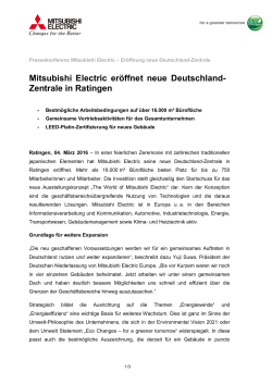 Mitsubishi Electric eröffnet neue Deutschland