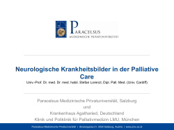Neurologische Krankheitsbilder in der Palliative Care