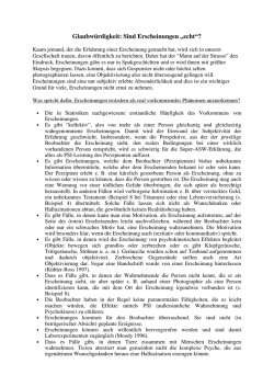 Glaubw&uuml;rdigkeit: Sind Erscheinungen &bdquo;echt&ldquo;?