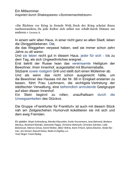 Ein Mittsommer In einem sehr alten Haus, in einer nicht ganz so
