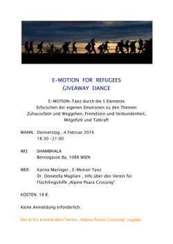 E-MOTION FOR REFUGEES - Alpine Peace Crossing
