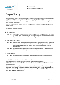 Eingew&ouml;hnung - Chenderhand, Verein Kinderbetreuung Seetal