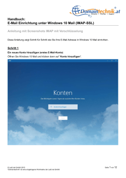 Handbuch: E-Mail Einrichtung unter Windows 10