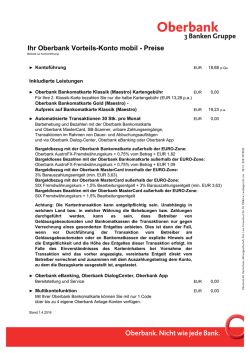 Ihr Oberbank Vorteils-Konto mobil
