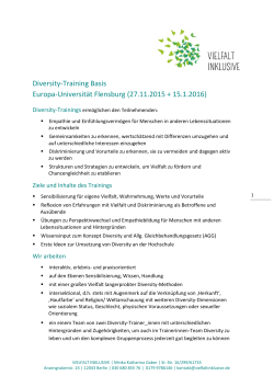 Diversity-Training Basis Europa-Universität Flensburg (27.11.2015 +
