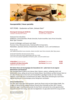 Hausspezialität / House speciality HOT STONE