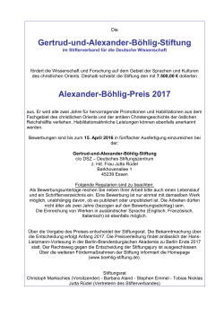 Gertrud-und-Alexander-Böhlig-Stiftung Alexander