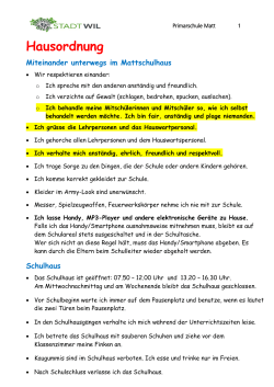 Hausordnung - Mattschulhaus