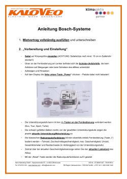 Anleitung Bosch-Systeme