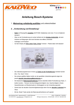 Anleitung Bosch-Systeme