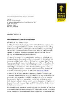Brief Stadrat 16.10.2015 - Initiative Düsseldorfer Gaslicht