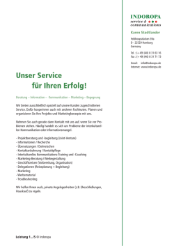 Interkulturelle Kompetenz - INDOROPA service & communications