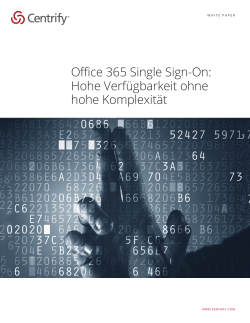 Office 365 Single Sign-On: Hohe Verfügbarkeit ohne hohe