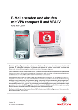 E-Mails senden und abrufen mit VPA compact II und VPA IV