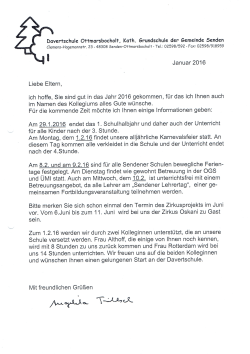 Januar 2016 - Davertschule Ottmarsbocholt