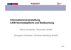 Informationsveranstaltung LKW-Vormeldepflicht und